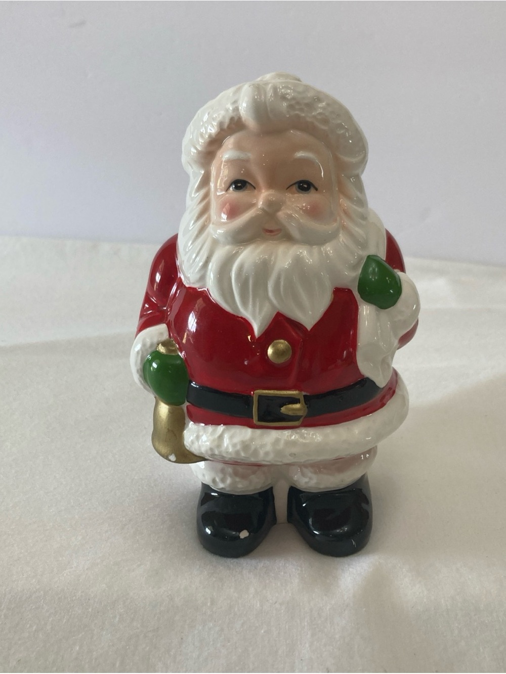 Lefton China Hand Painted Festive Ceramic Santa Napkin Holder